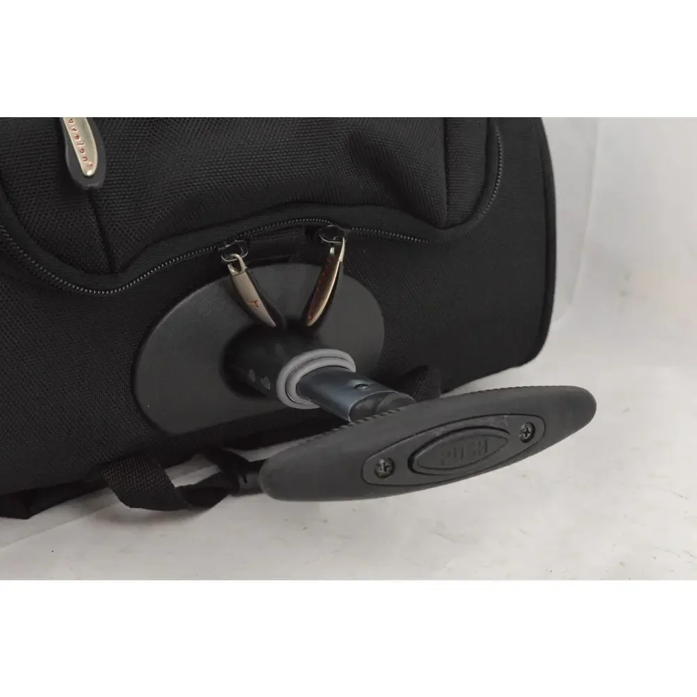 Travelon Wheeled Carry On Rolling Travel Bag Luggage Black Telescoping Handle